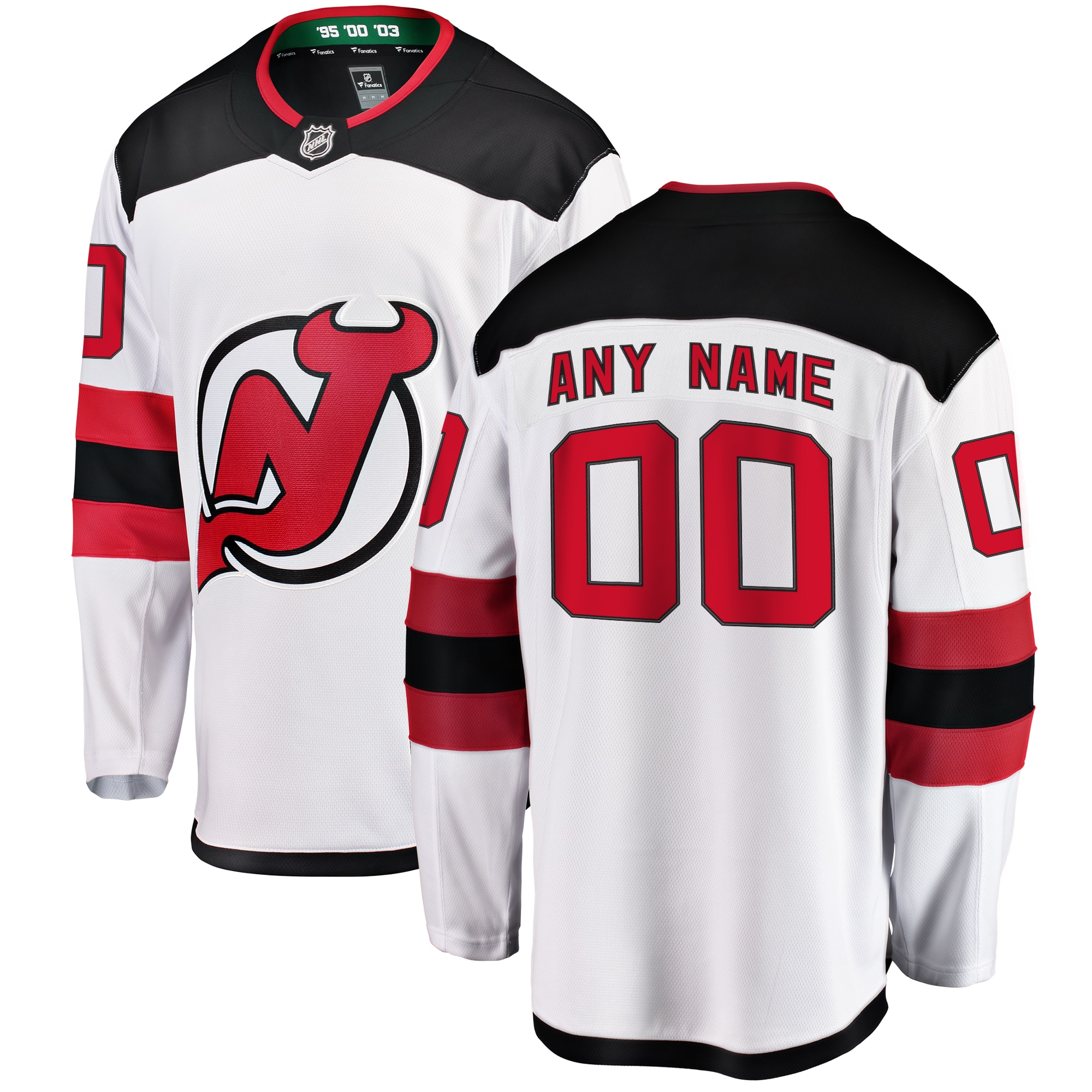 Men's New Jersey Devils White Away Breakaway Custom Jersey