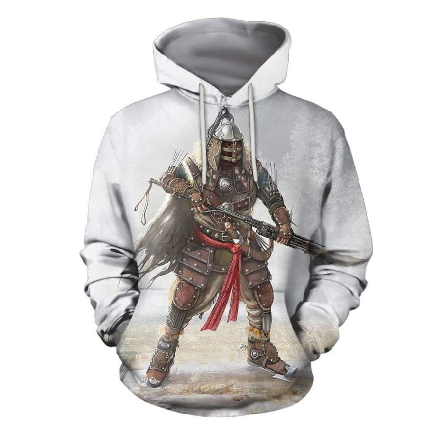 3D All Over Print Mongolian Warrior Hoodie