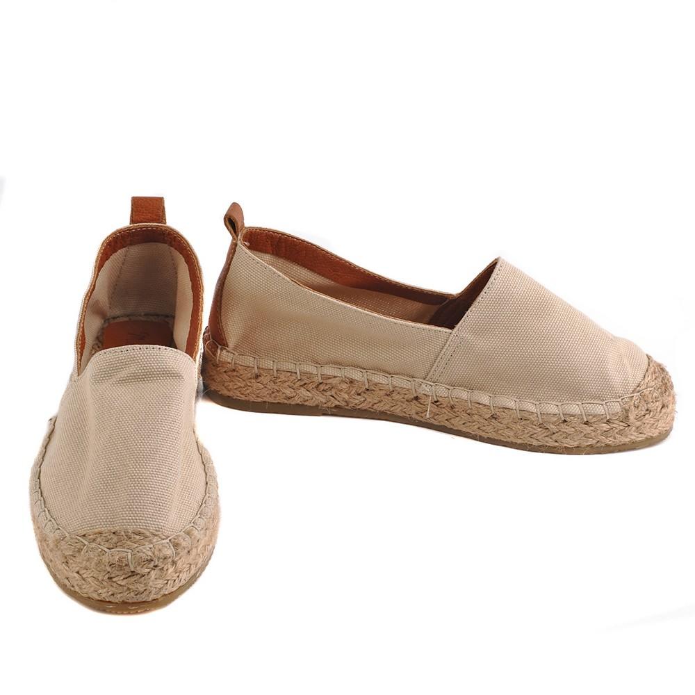 Blue Linen Espadrille Shoes San909