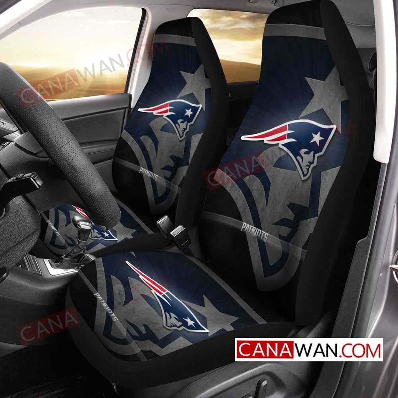 New England Patriots 3D Customized Personalized Car Seat Covers