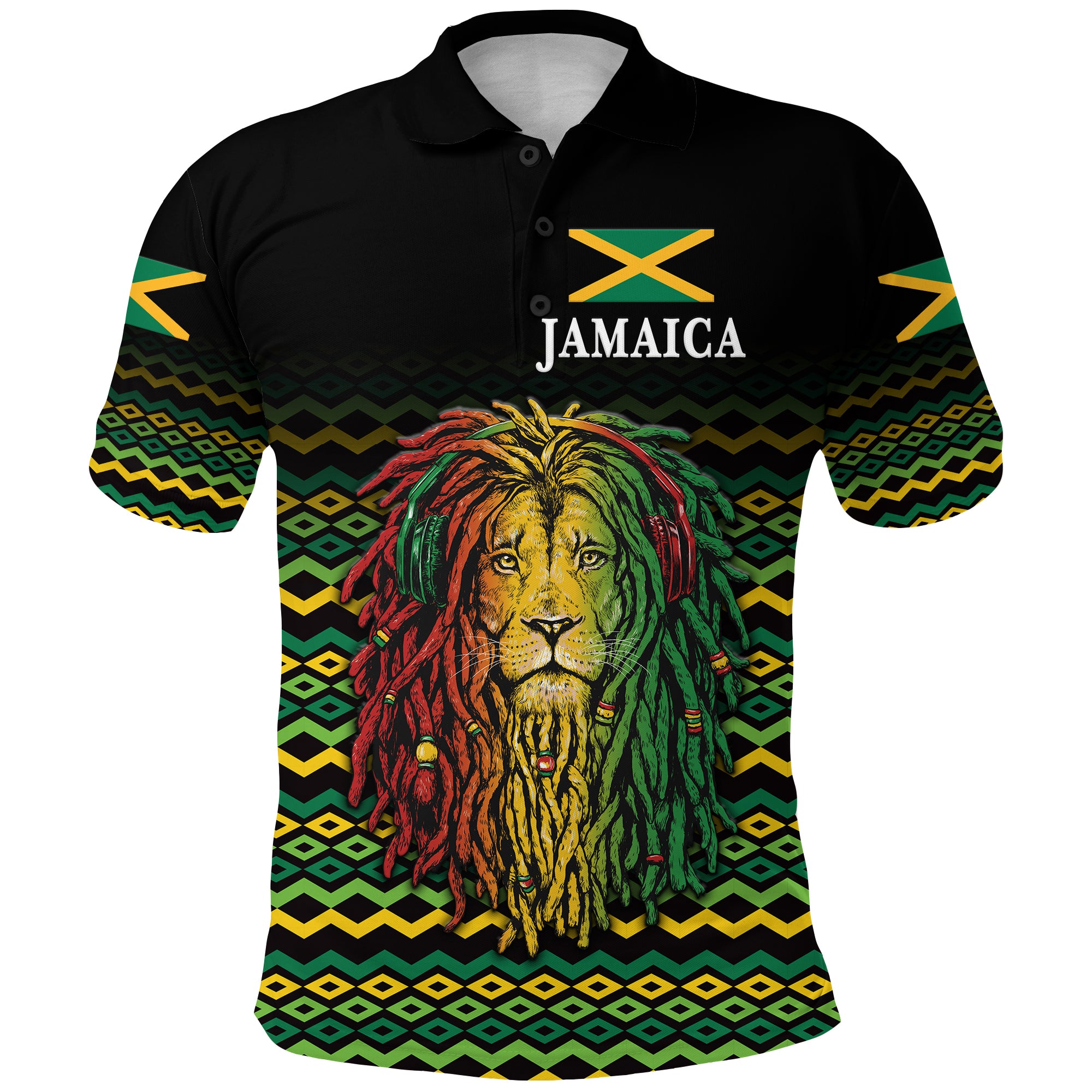 (Custom Personalised) Jamaica Polo Shirt Unique Rastafarian Lion – Flag Vibes Lt8