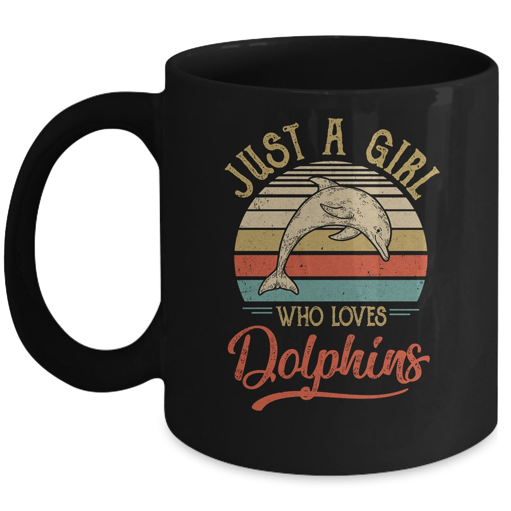 Just A Girl Who Loves Dolphins Cute Vintage Dolphins Girl Mug