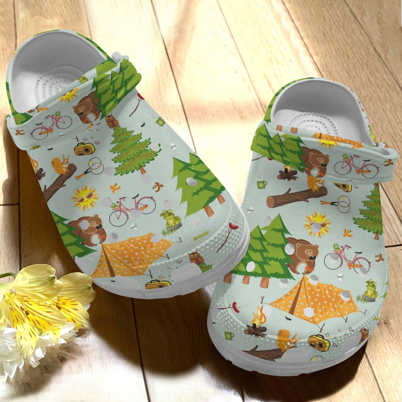 Camping Personalize Clog, Custom Name, Text, Fashion Style For Women, Men, Kid, Print 3D Camping V1