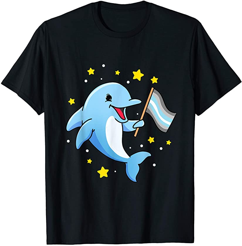 Mens Demiboy Dolphin Demiboy Pride Flag T-Shirt