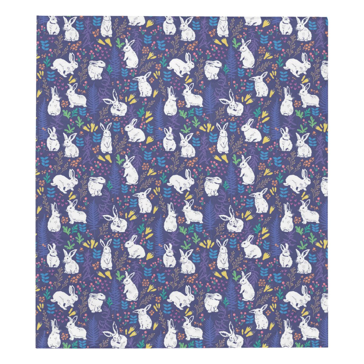 Bunny Pattern Print Design 01 Premium Quilt