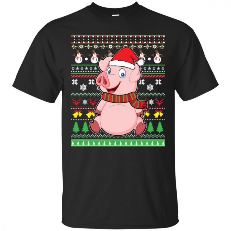 Ugly Sweater Pig Santa Claus Lovely Merry Xmas Unisex T-shirt