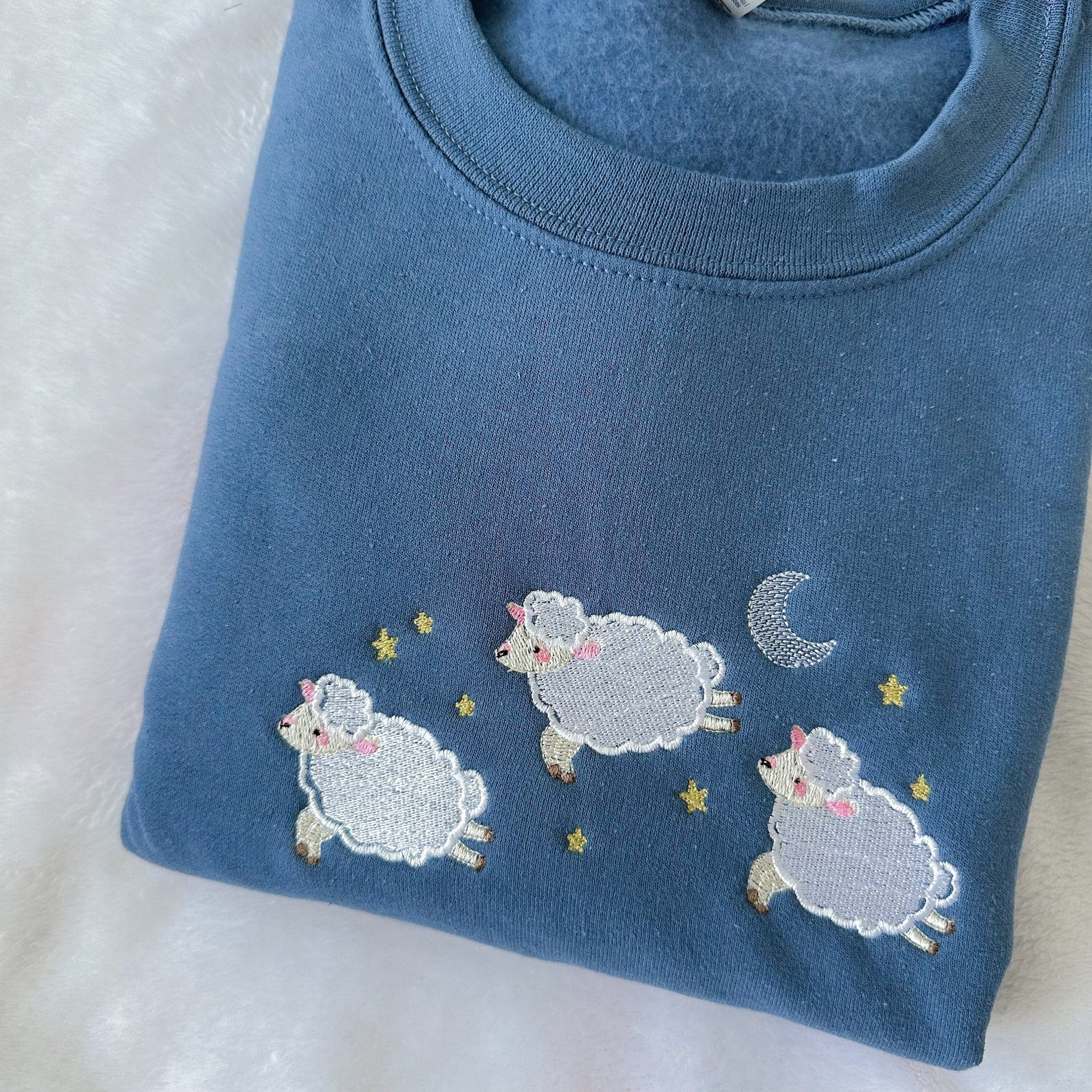 Little Lambs Embroidered Halloween Sweatshirt 2D Crewneck Sweatshirt All Over Print Sweatshirt For Women Sweatshirt For Men Sws3381