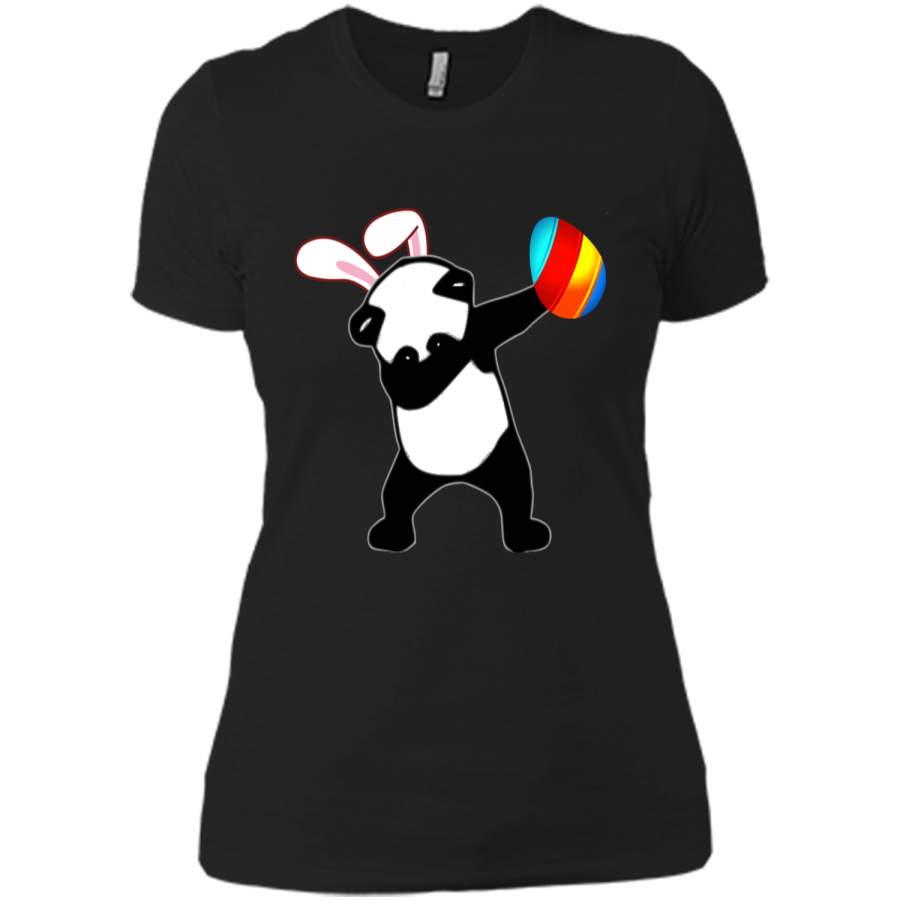 Easter Bunny Dabbing Panda Bear Tshirt Easter Egg Tee Next Level Ladies Boyfriend Tee