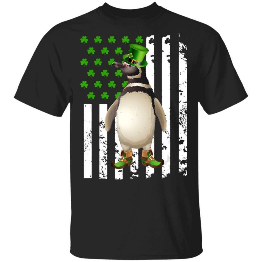 Irish American Flag Penguin St Patrick’s day T Shirt Saint Paddys Patricks Tshirt Lucky Shirts Drink Green Beer Irish Gifts Funny Tee