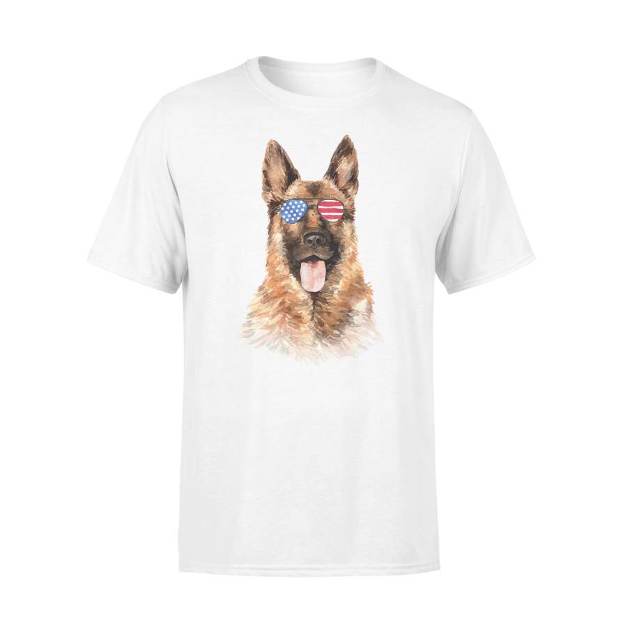 Patriotic German Shepherd Lovers American Flag T-Shirt