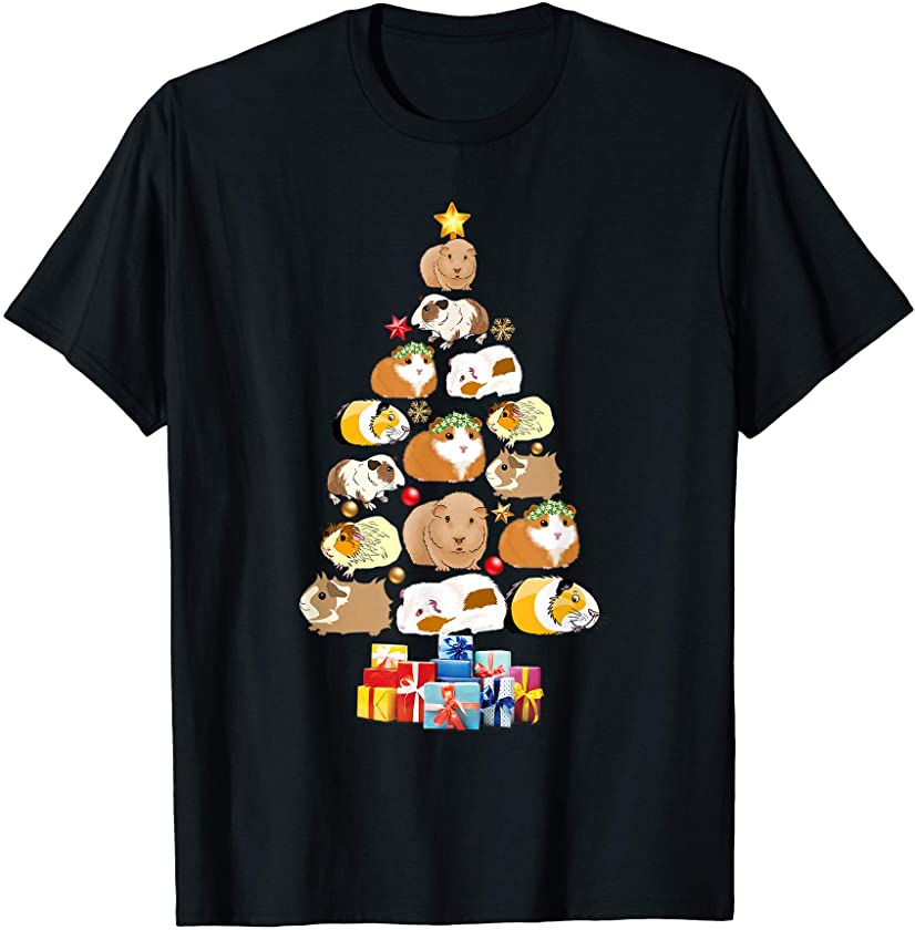 Tree Guinea Pig Christmas Animals Lovers Xmas Pajamas Gifts T-Shirt