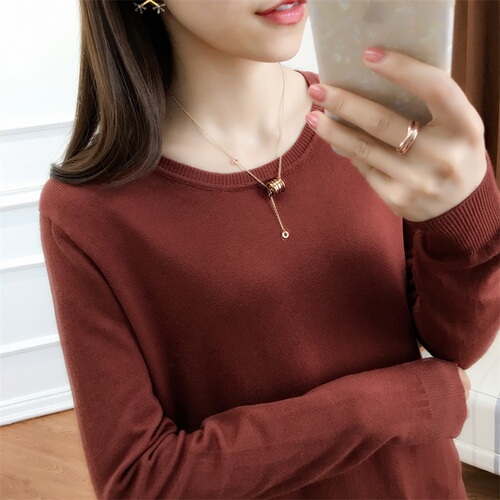 Autumn Winter Women Pullovers 2022 V-neck Solid Pink Red Knitwear Bottoming Shirt Korean Womens Sweaters Casual Ladies Jumpers alx