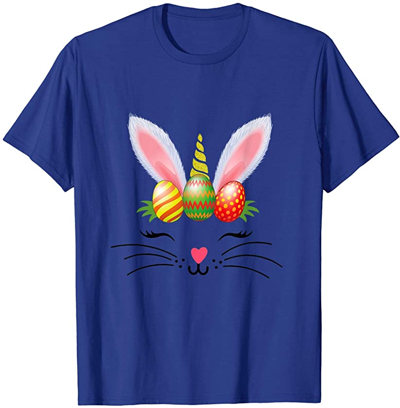 Cute Easter Bunny Unicorn Face – Happy Easter Day T-Shirt