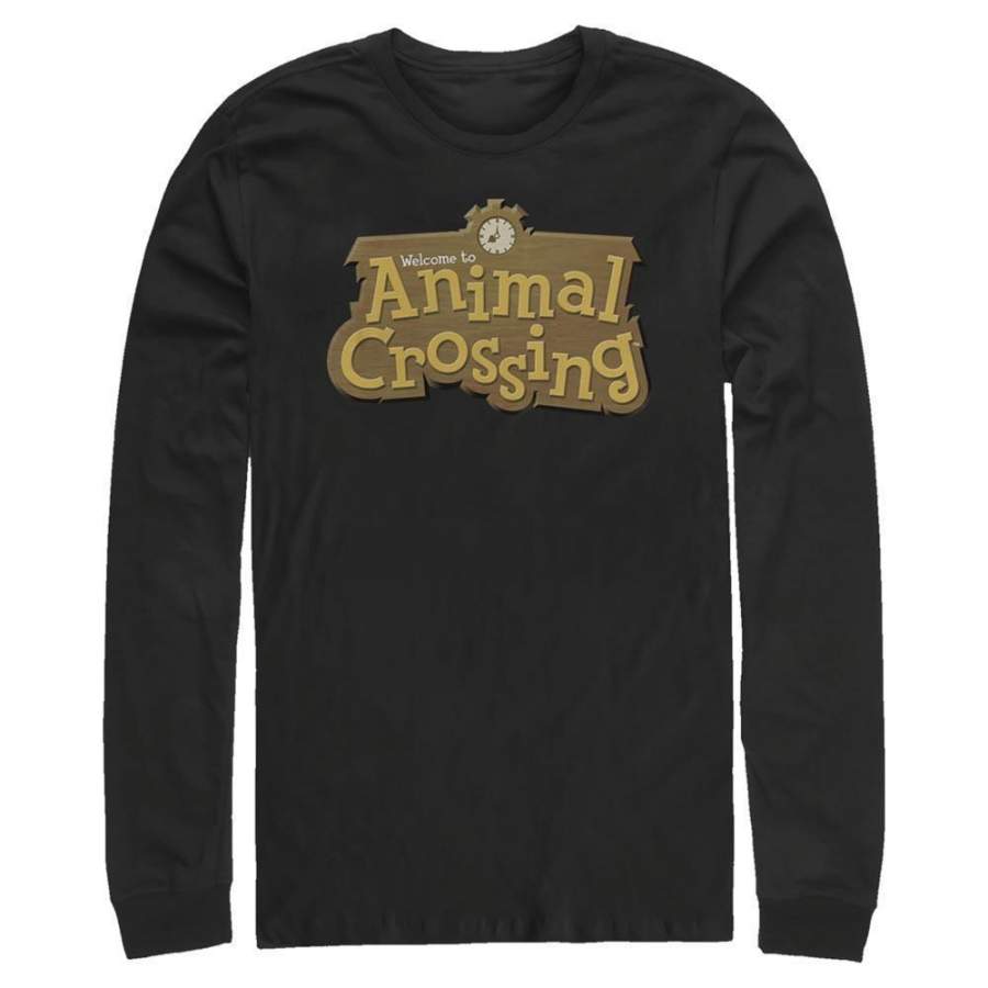 Animal Crossing Logo – Animal Crossing Nintendo Long Sleeve T-Shirt, Black