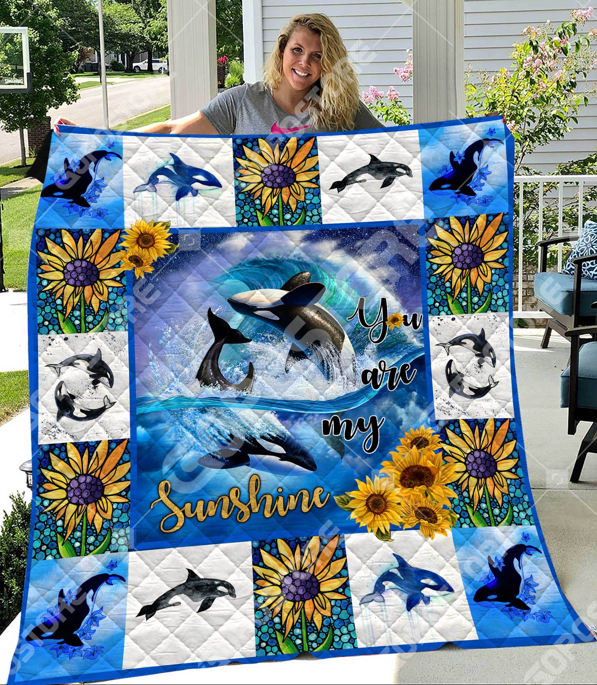 Whale You Are My Sunshine Fleece 3D Personalized Customized Quilt Blanket 1347 Design By Exrain.Com