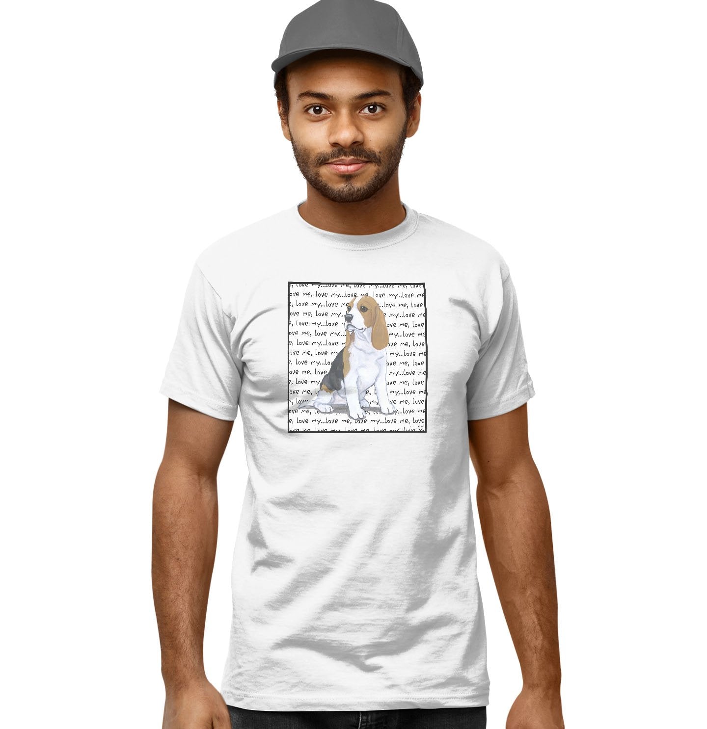 Beagle Puppy Love Text – Adult Unisex T-Shirt