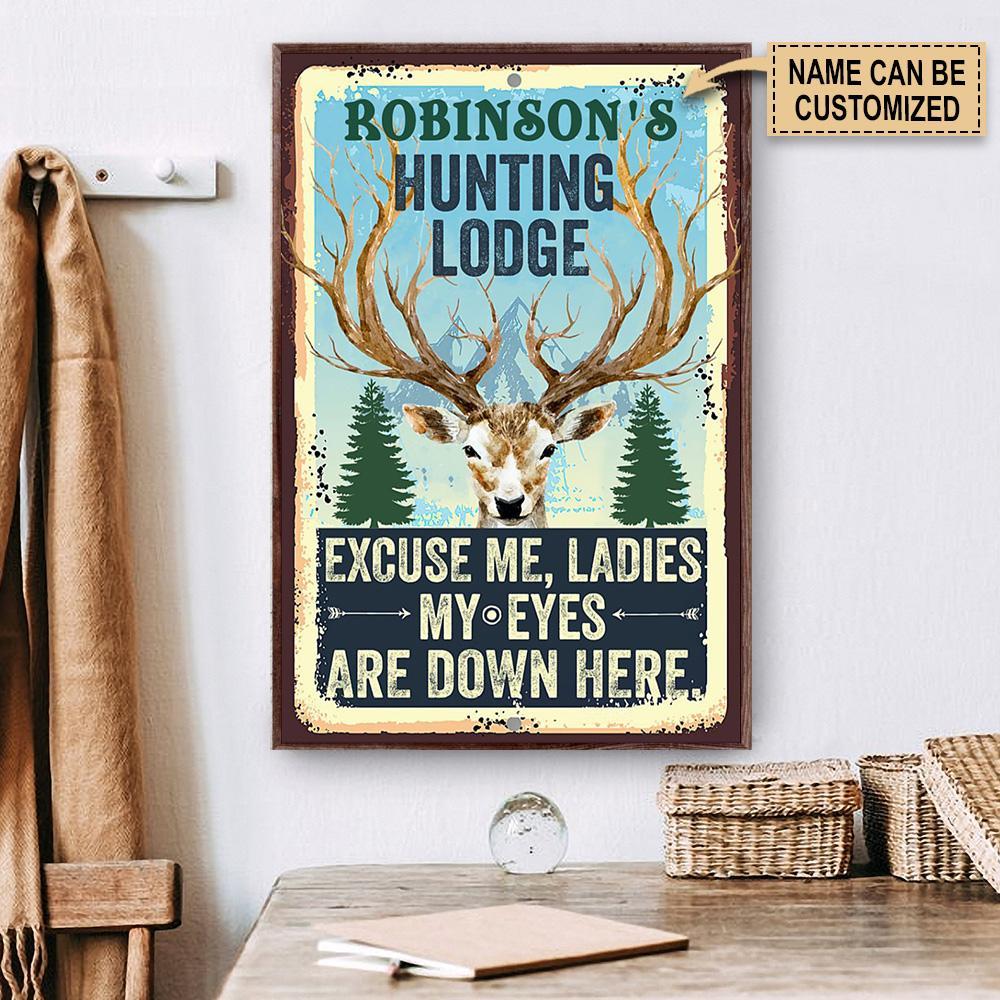 Aeticon Gifts Personalized Deer Hunting Lodge Excuse Me Canvas Mom Dad Gift Home Decor