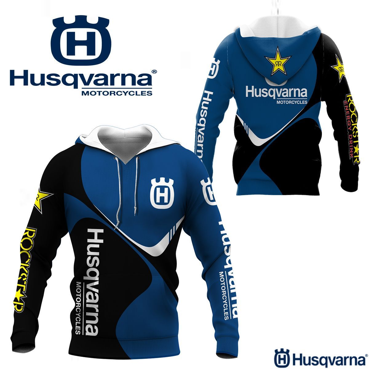 3D All Over Printed Husqvarna Factory Racing NTH-NH Shirts Ver 2 (Blue)