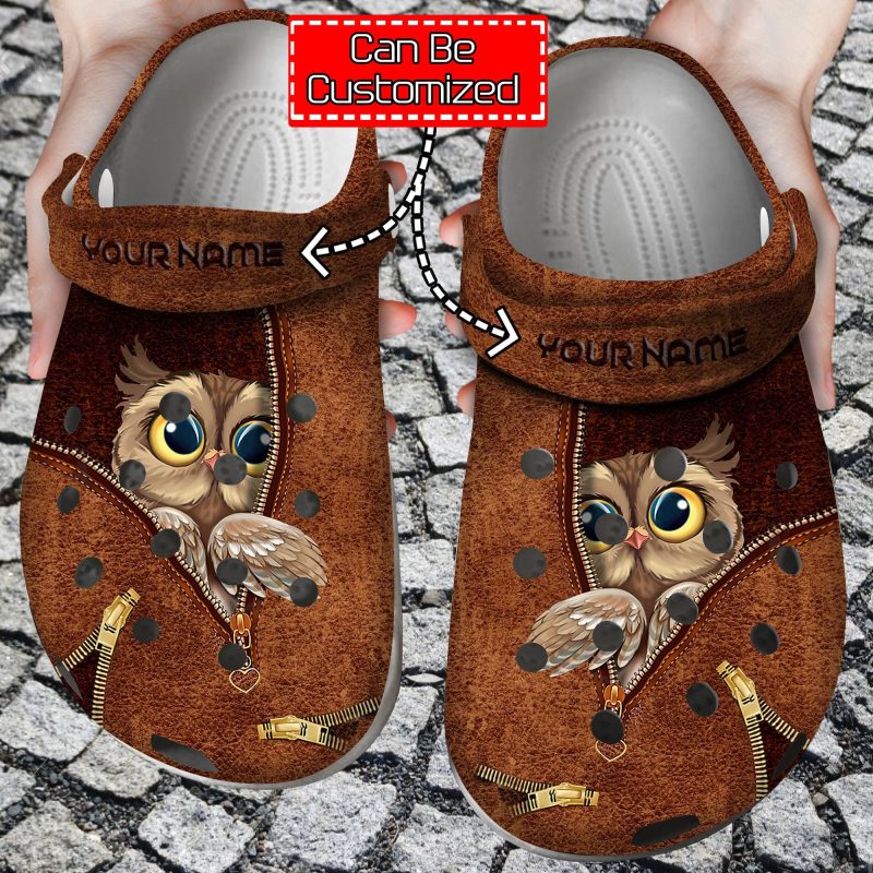 Animal Owl Zipper Clog Shoes