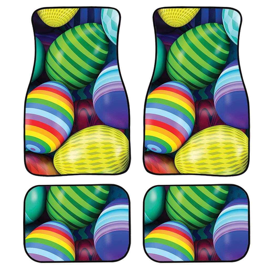 Pile Of Colorful Easter Eggs Print Front And Back Car Floor Mats, Front Car Mat