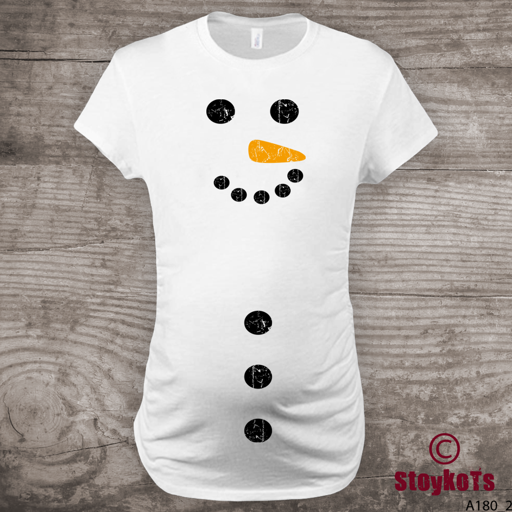 Realtorgift X Christmas Snowman Maternity Shirt, New Years Eve Pregnancy Announcement