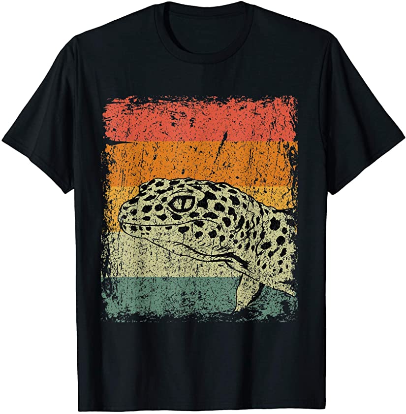 Retro Lizard Reptile Gift Vintage Leopard Gecko T-Shirt