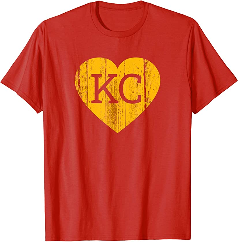 Kansas City Football Love Heart KC fans 2020 gift T-Shirt