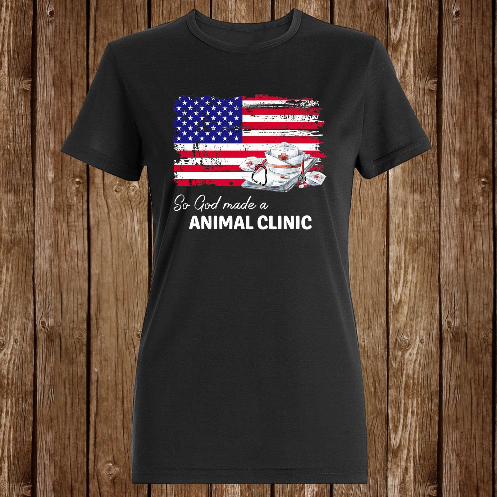 So God Made A Animal Clinic Nurse T Shirt