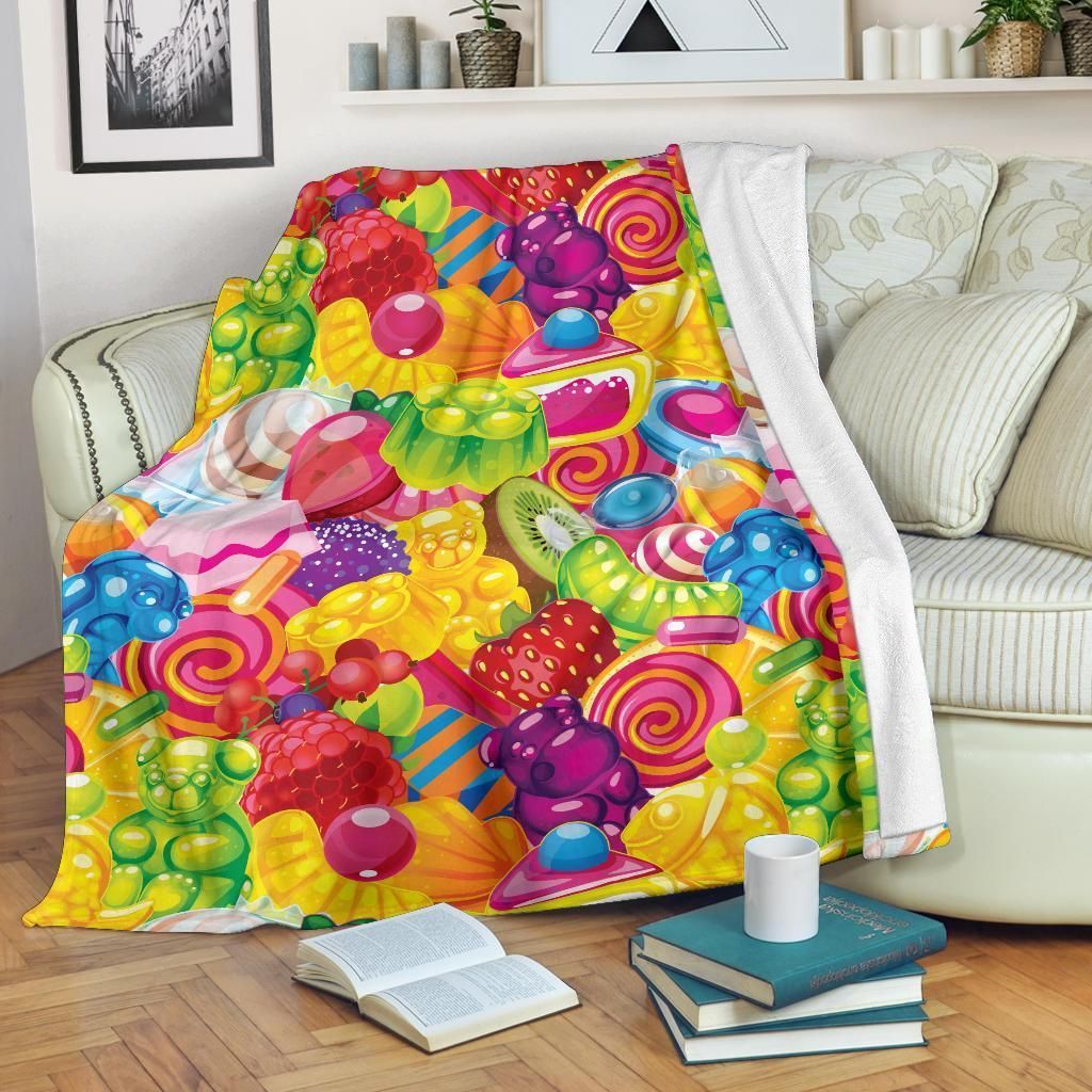 Colorful Sweet Candy Pattern Print Design Fleece Blanket