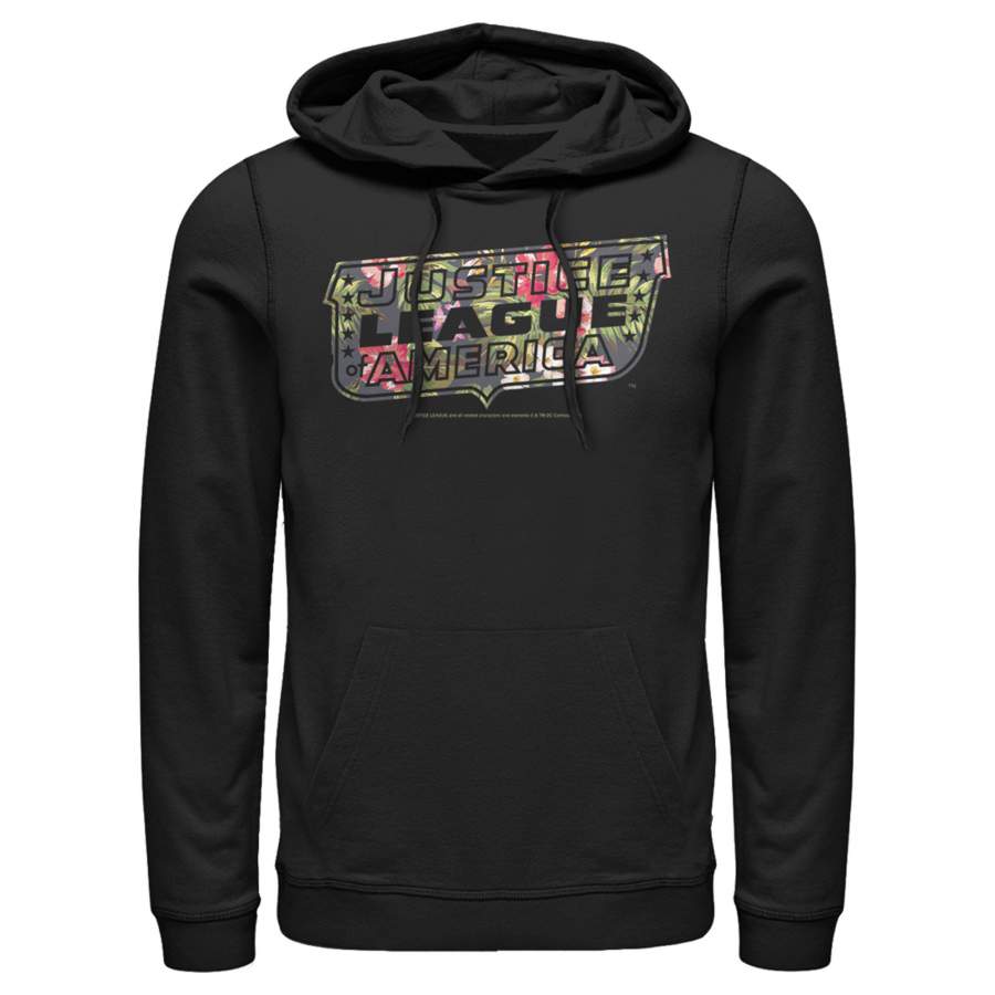 Justice League Men’s Floral Logo  Lightweight Hoodie