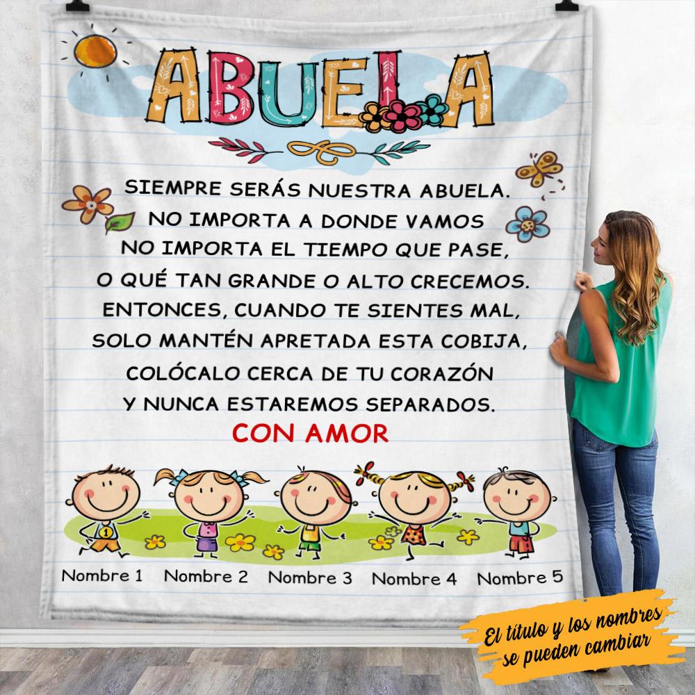 [Personalized Name] Grandma Mom Abuela Spanish Fleece Blanket, Sherpa Blanket, Gift For Parent, Family Member, Friends Gift, Christmas Gift, Home Decor, Home Living