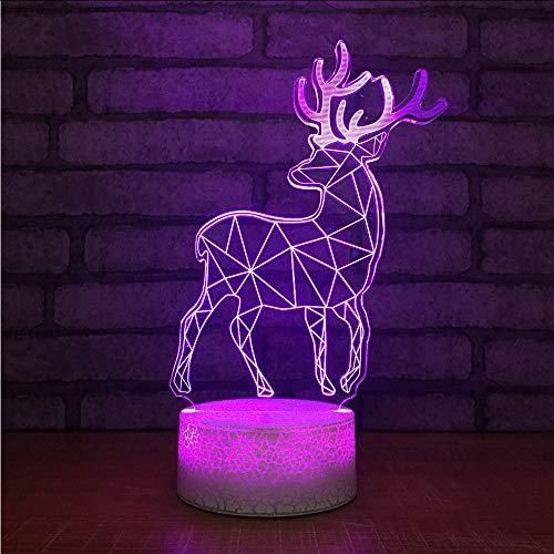 Reindeer Animal Christmas Design 3D Illusion Night Light Led Light