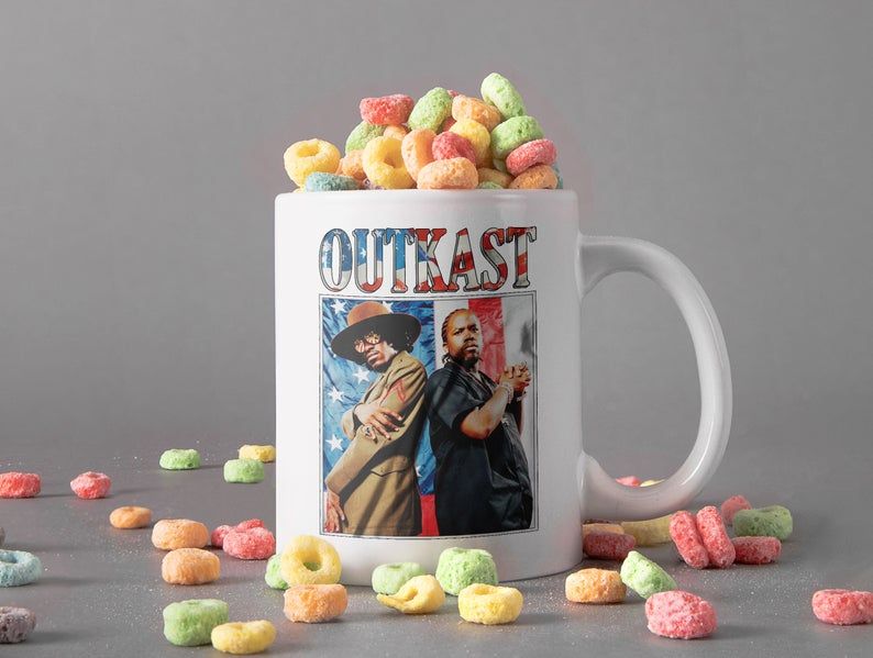 White Mug OutKast Hip Hop Duo Mug Atlanta André 3000 Benjamin Mug Antwan Big Boi Patton Mug Rap Retro Vintage Premium Sublime Ceramic Coffee Mug H99