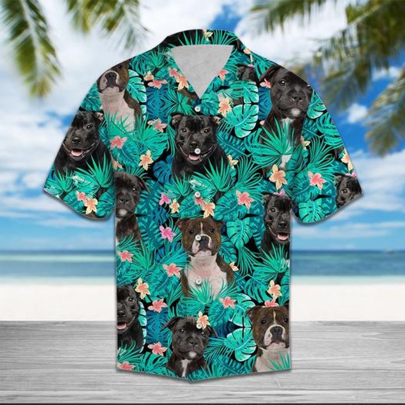 Staffordshire Bull Terrier Blue High Quality Unisex Hawaii Shirt For Men And Women Ha72534