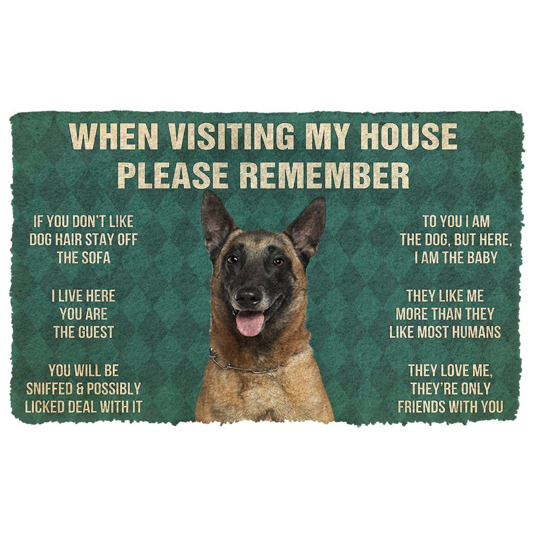 Gearhumans  Gearhuman 3D Please Remember Belgian Shepherds House Rules Custom Doormat