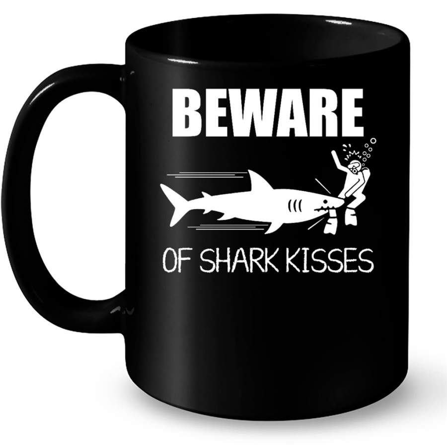 Beware Of Shark Kisses – Full-Wrap Coffee Black Mug