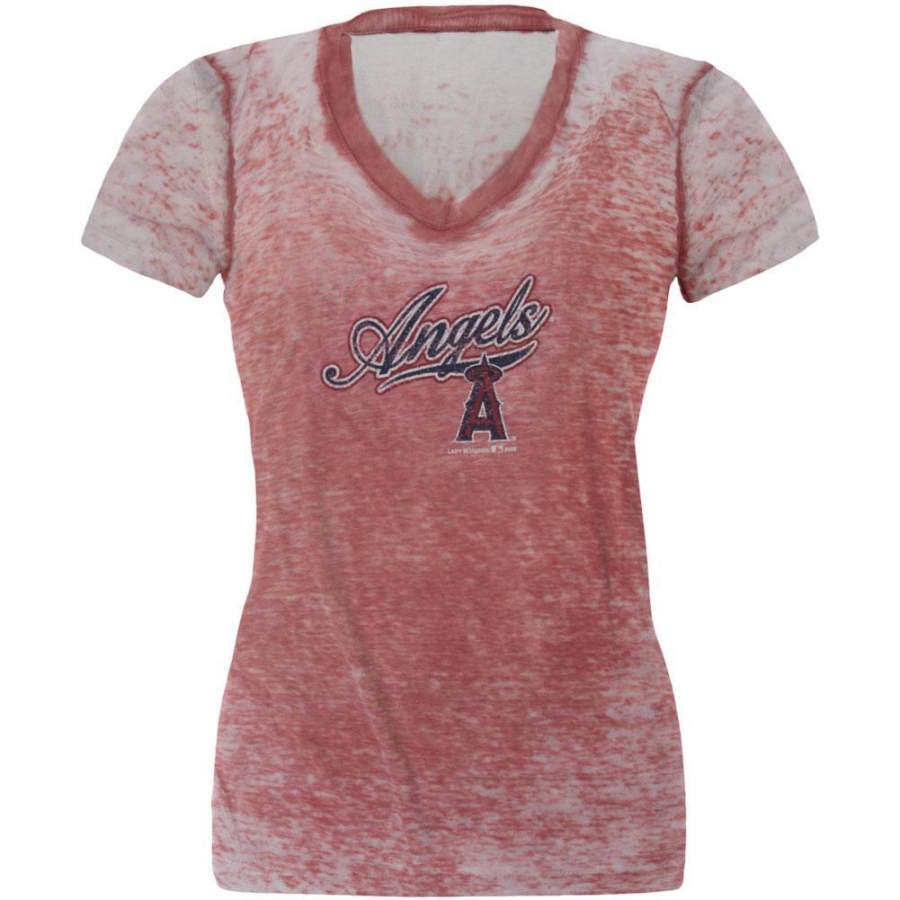 Los Angeles Angels – Distressed Logo Juniors Burnout T-Shirt