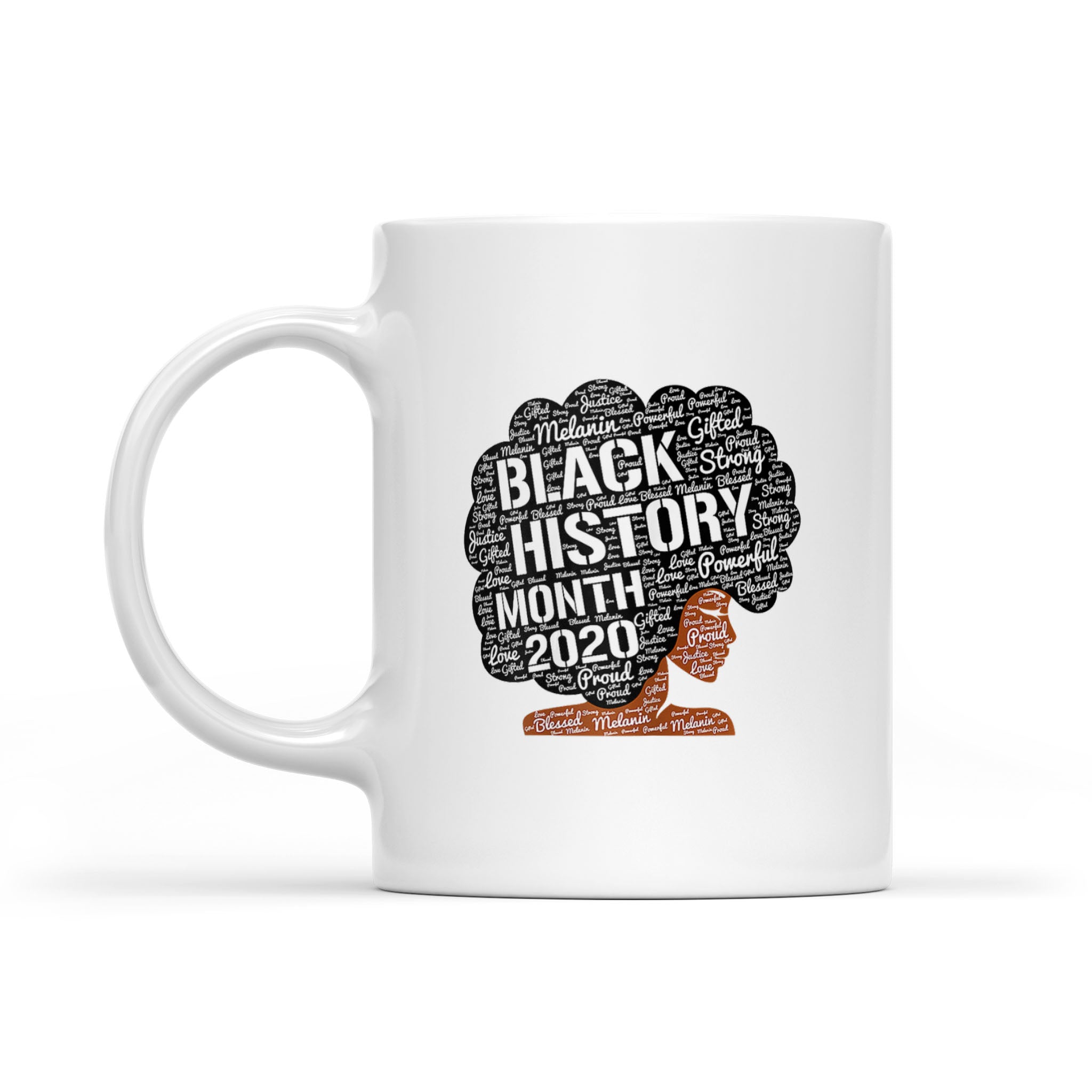 African American Girl With Curly Hair Black History Month – White Mug