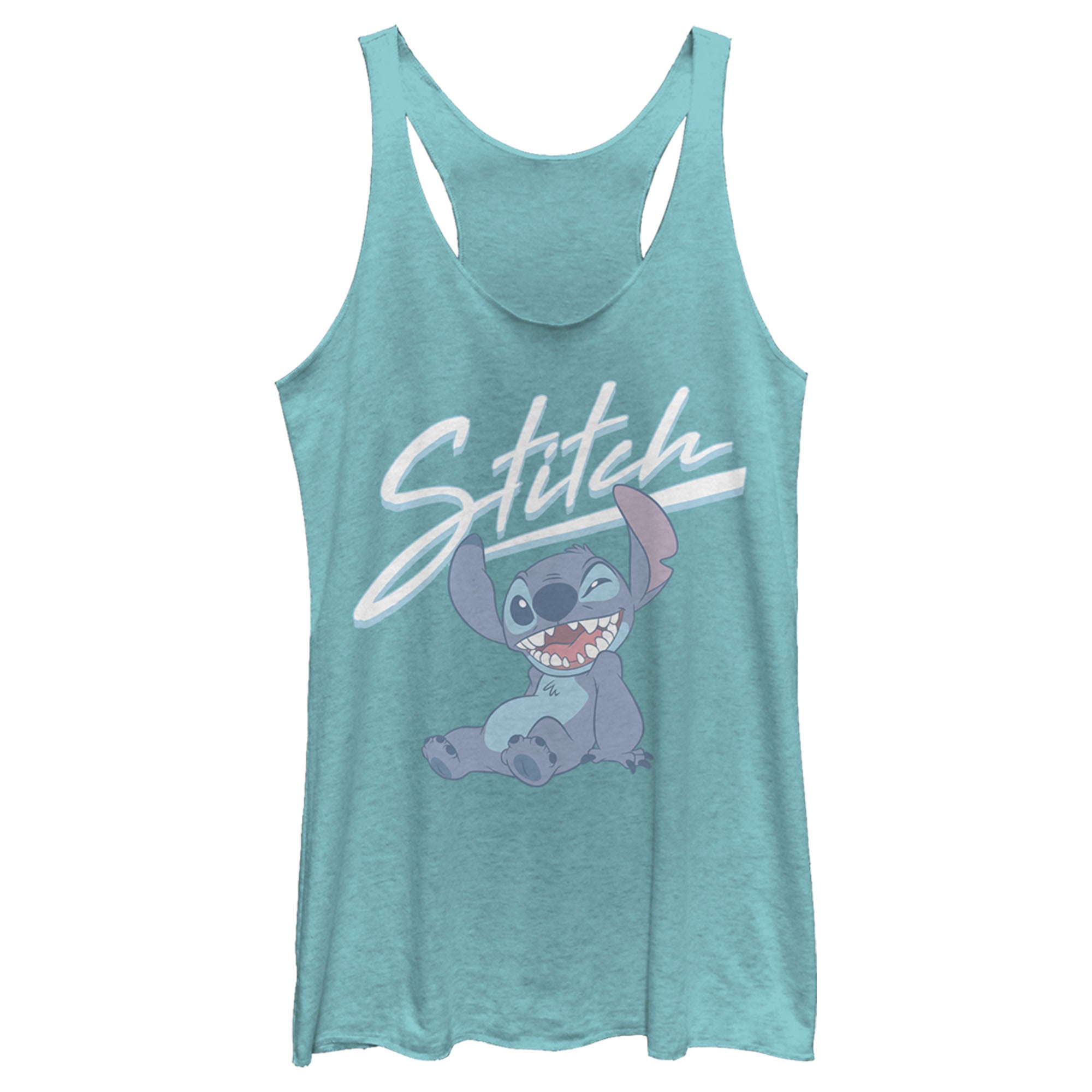 Women’S Lilo & Stitch Sitting And Winking Racerback Tank Top