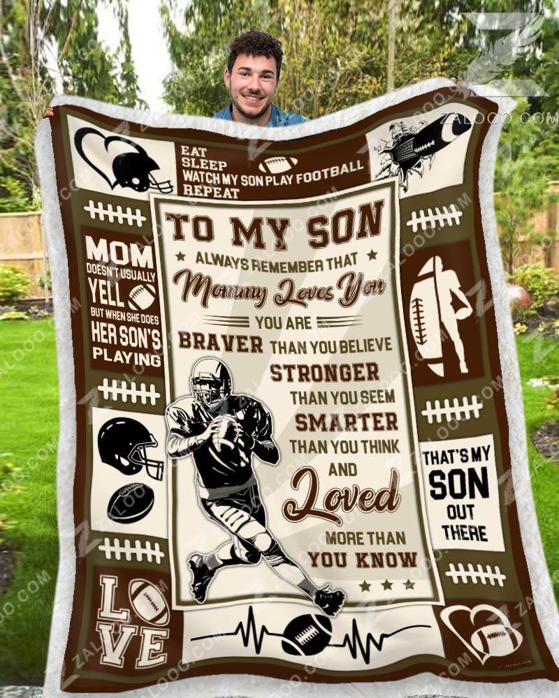 Football To My Son – Mommy Loves You Quilt Blanket Ep2628