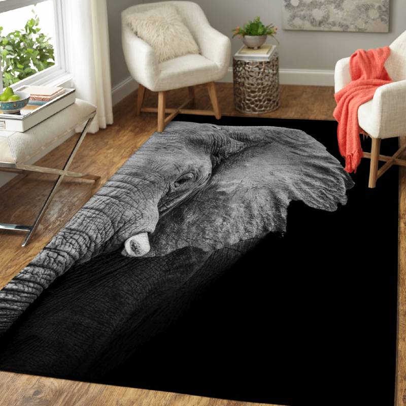 Wild Elephant head  – Animals Wallpapers Area Rug Carpet