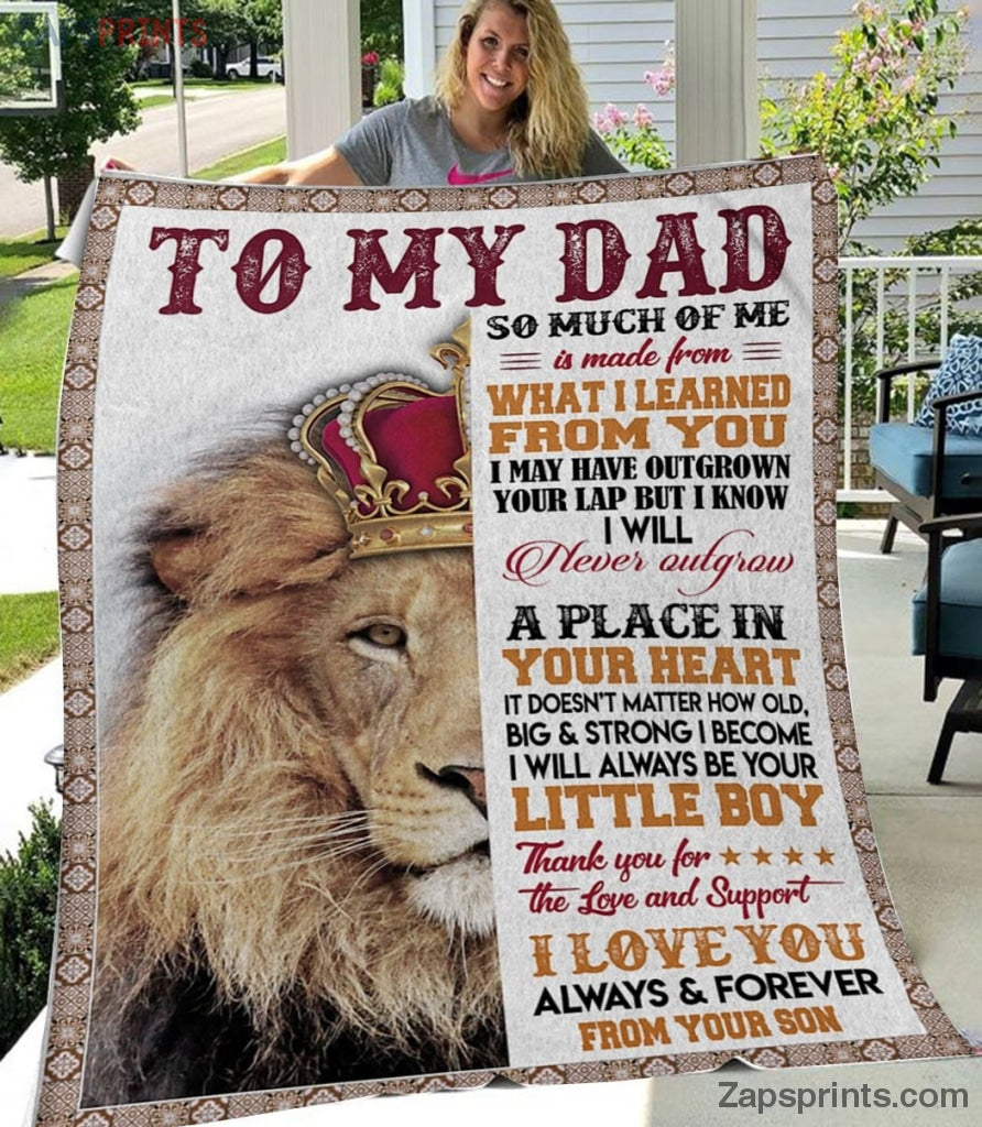 Gift For Dad  – To My Dad – Lion – Place In Your Heart – Blanket