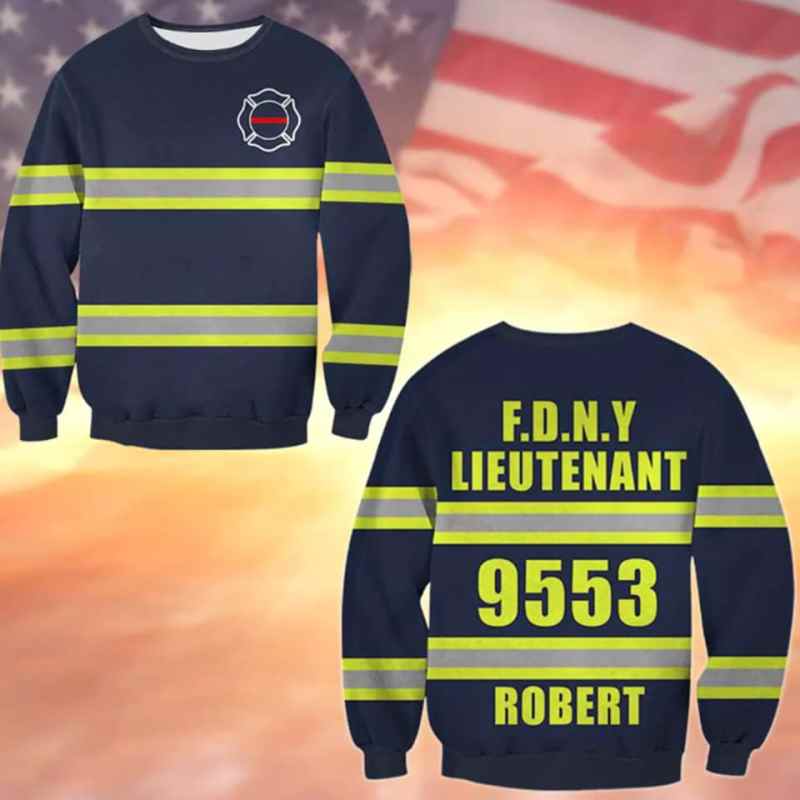 Firefighter Personalized All Over Print Sweater, Custom Gift For Firefighters