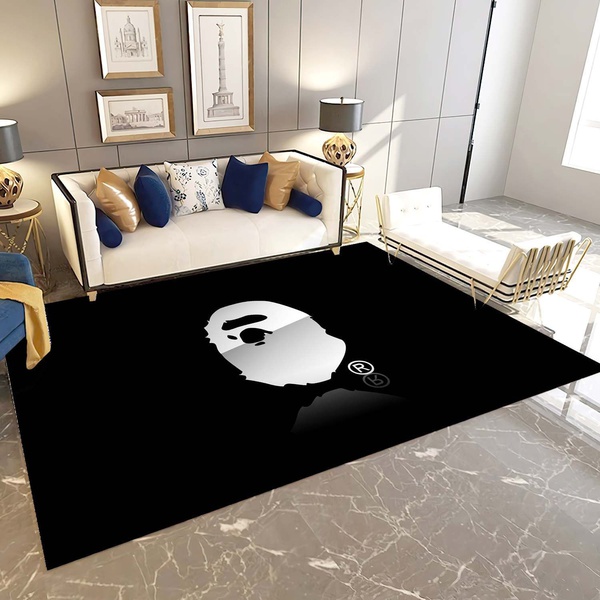 BAPE Logo Area Rug, Hypebeast Living Room Bedroom Carpet, Fashion Brand Floor Mat