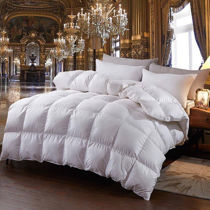 100% White Goose Down Comforter and Duvet Insert Blanket Filling Feather Down Quilt Duvet Bedding King Queen Twin Size