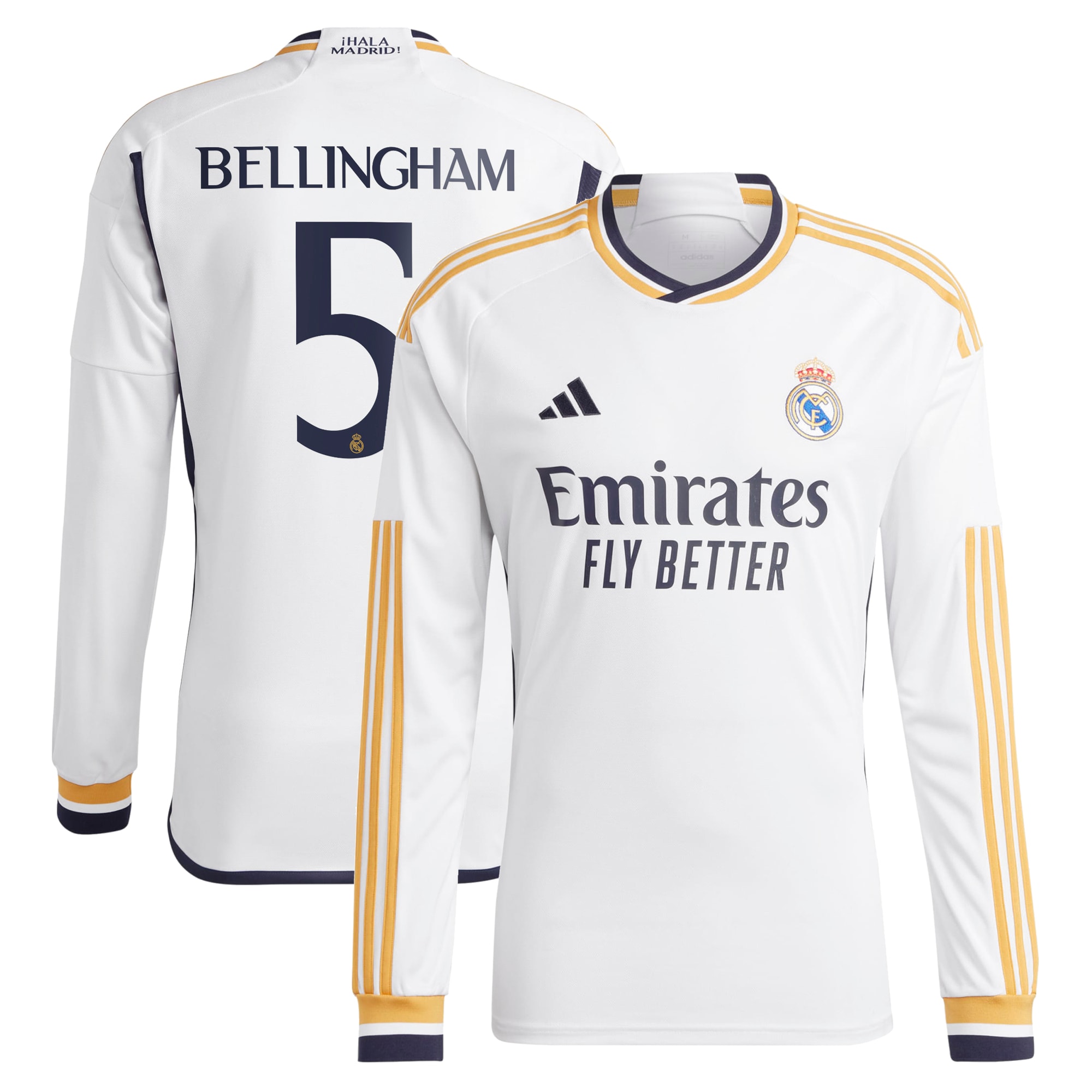 Jude Bellingham Real Madrid 2023/24 Home Replica Long Sleeve Jersey – White