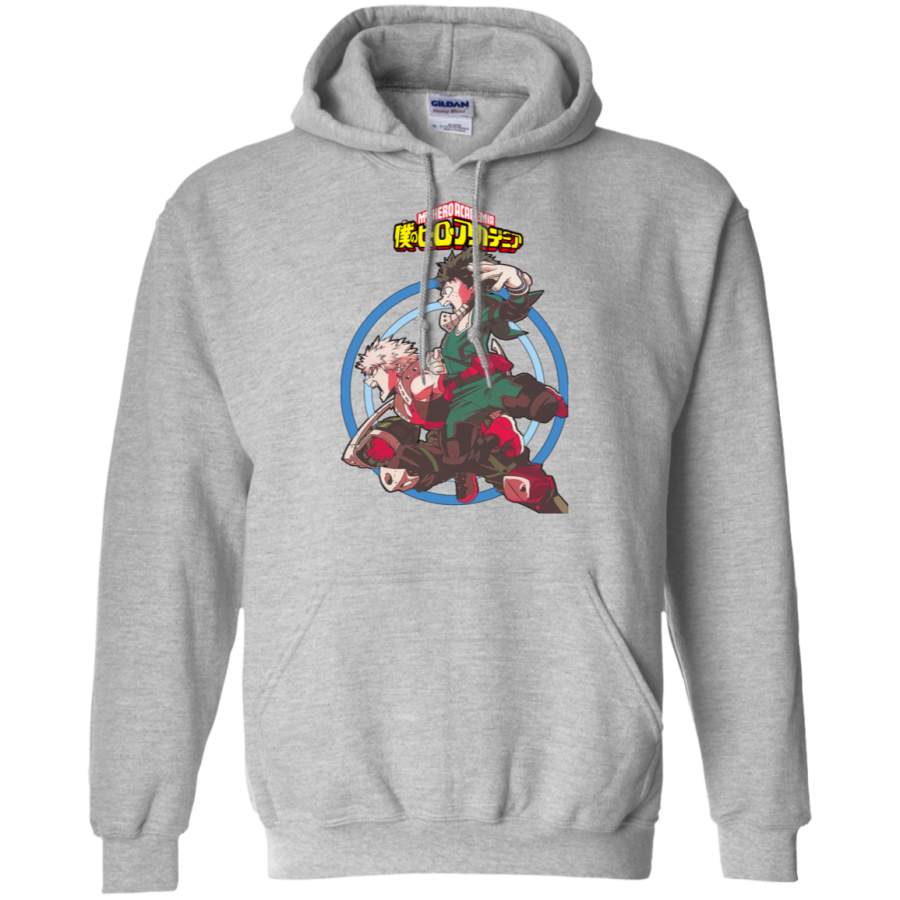 AGR My Hero Academia Deku and Bakugou Gildan Pullover Hoodie