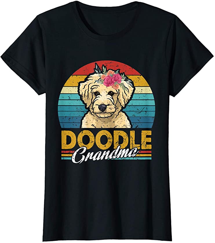 Vintage Doodle Grandma Costume Cute Dog Mom Gift Puppy T-Shirt