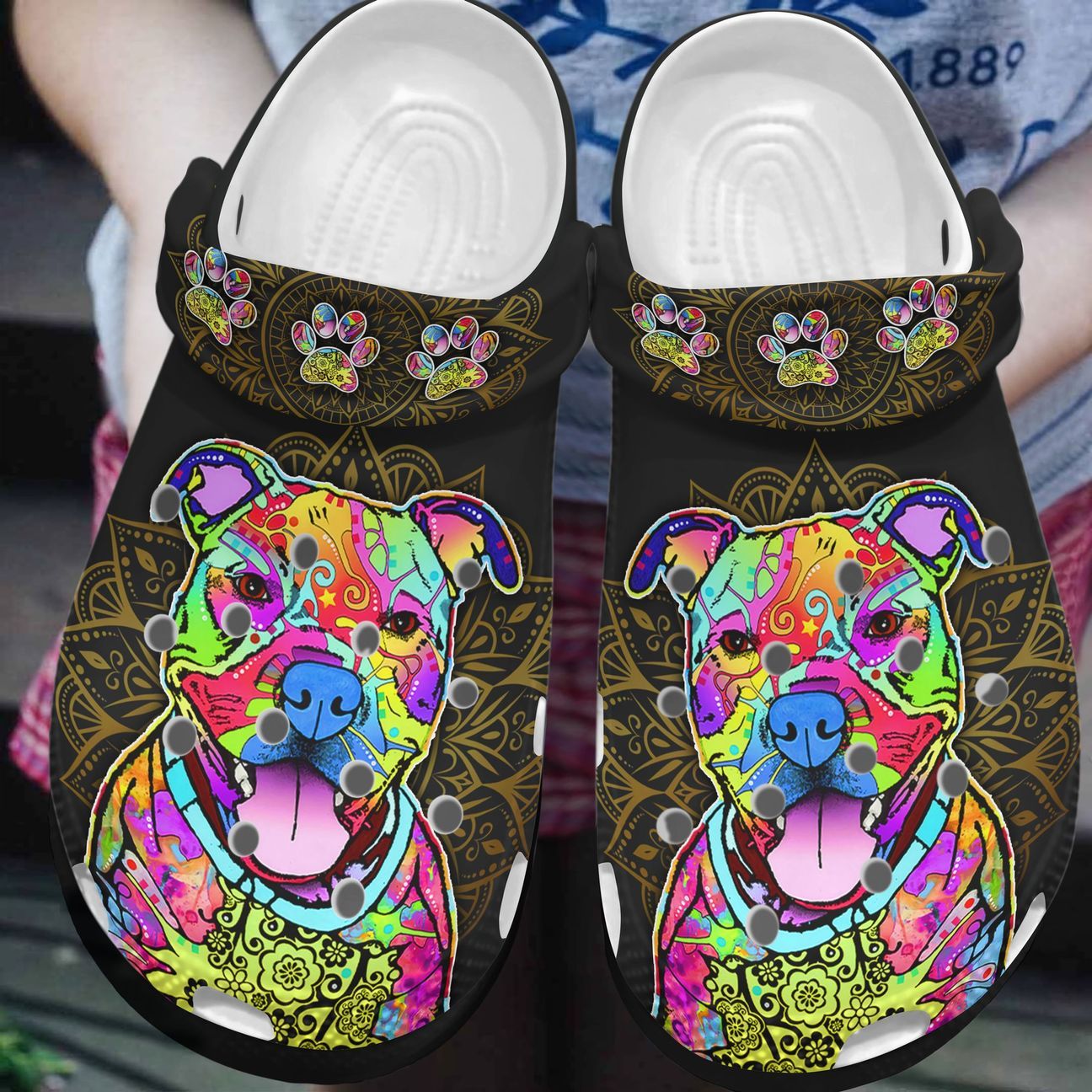 Pitbull Personalized Clog, Custom Name, Text, Color, Number Fashion Style For Women, Men, Kid, Print 3D Boho