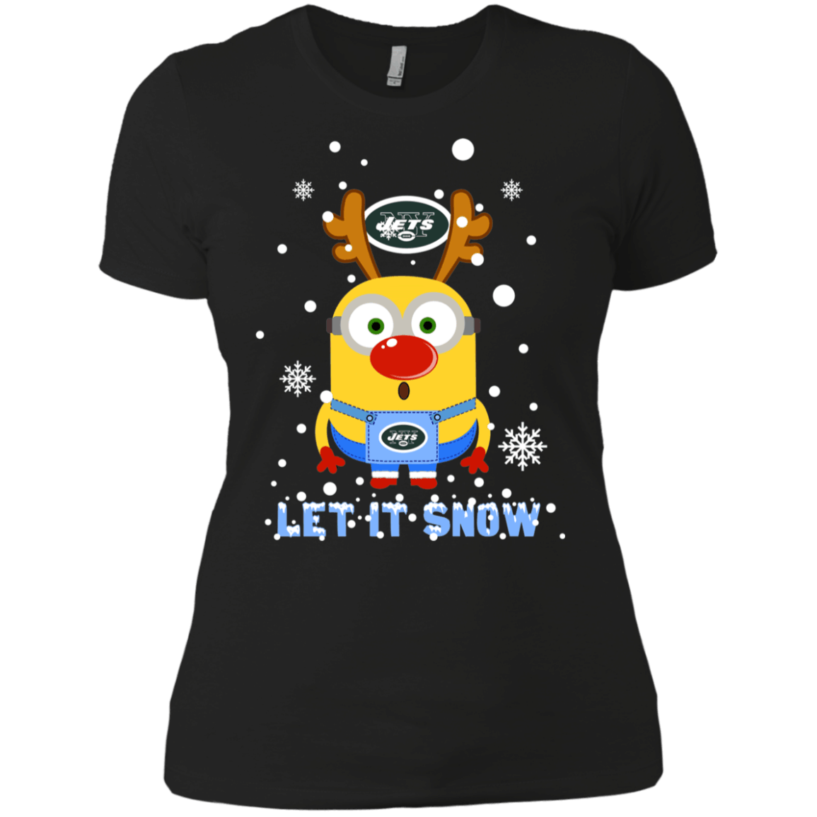 Buy Minion New York Jets Ugly Christmas Sweaters Let It Snow Women’S T-Shirt